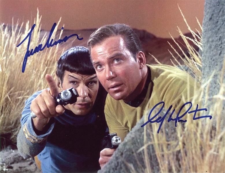 Star Trek: Leonard Nimoy & William Shatner Signed 10” x 8” Photo (Beckett/BAS Guaranteed)