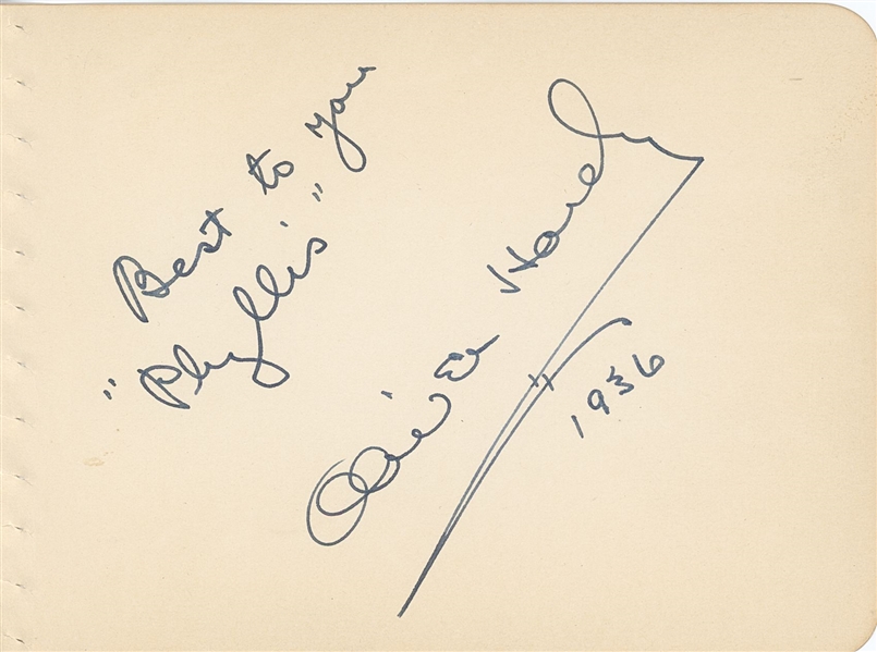 Oliver Hardy Signature (JSA Authentication)