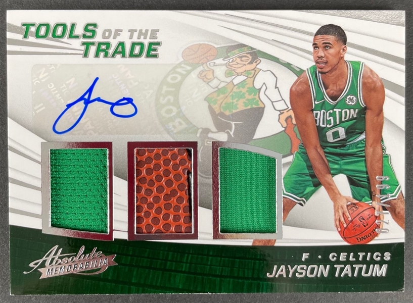 2017-18 Absolute Tools of The Trade Jayson Tatum RC Jersey Autograph Card #027/199