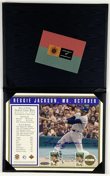 Reggie Jackson Signed 10” x 8” Induction Card (Upper Deck) (Beckett/BAS Guaranteed)