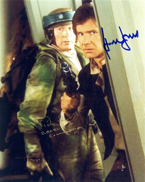 Star Wars: Harrison Ford & Peter Diamond RARE Signed 8” x 10” Photo from “Return of the Jedi” (Beckett/BAS Guaranteed)