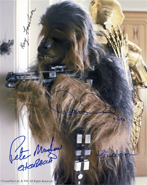 Star Wars: Mayhew, Daniels, & Freeborn Signed 8” x 10” Photo from “The Empire Strikes Back” (Beckett/BAS Guaranteed)