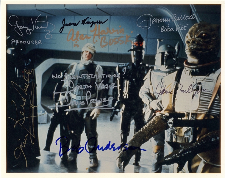 Star Wars: Multi-Signed Villains Jones, Prowse, Bulloch, Kurtz, Kershner & More 10” x 8” Photo from “The Empire Strikes Back” (8 Sigs) (Beckett/BAS Guaranteed)