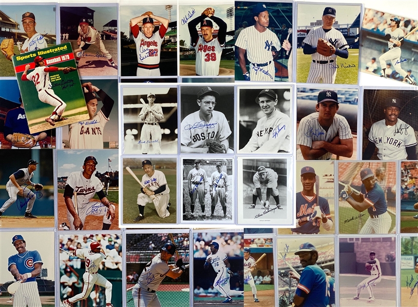 Baseball Large Lot of (53): Signed Photos & Magazine (Yankees, Mets, Pitchers, Phillies, Vintage, Ect) 
