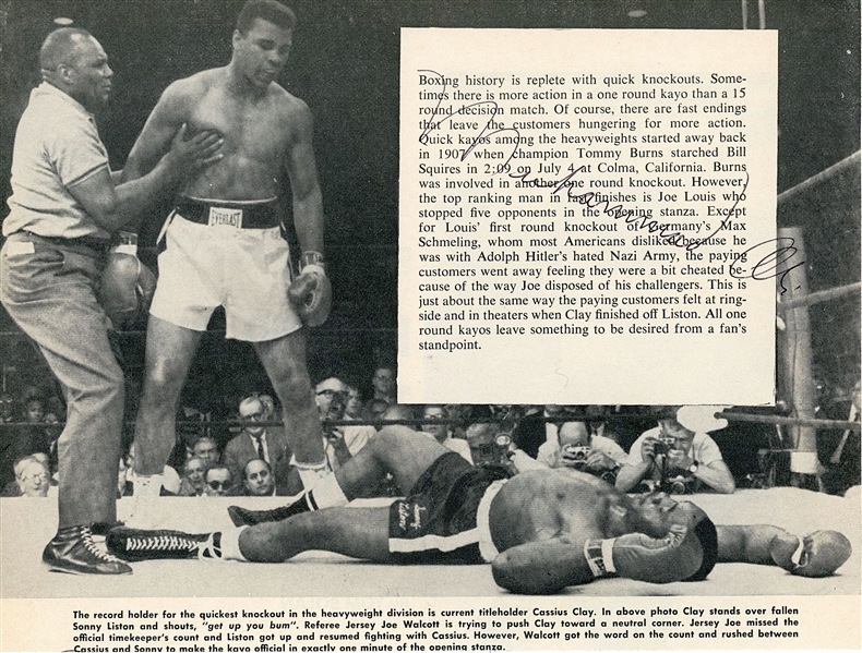 Muhammad Ali Vintage Signed 8.25” x 6.25” Magazine Photo (Beckett/BAS Guaranteed) 