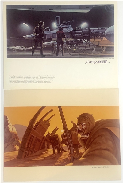 Star Wars: Ralph McQuarrie Signed Lot of (2) Artist Prints (Beckett/BAS Guaranteed) 