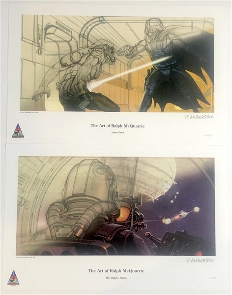 Star Wars: Ralph McQuarrie Signed Lot of (2) Limited Edition Artist Prints (Beckett/BAS Guaranteed) 