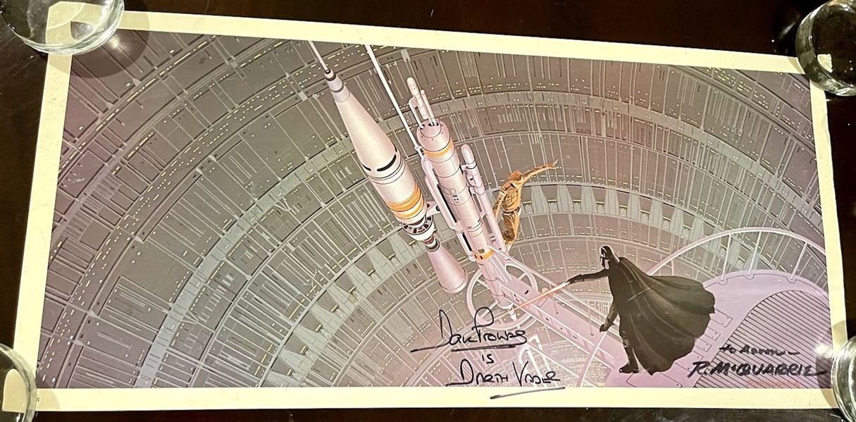Star Wars: Ralph McQuarrie & Dave Prowse Signed 21” x 9.75” Lithograph From “The Empire Strikes Back” (Third Party Guaranteed)  