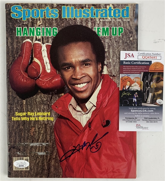 Sugar Ray Leonard Signed November 1982 Sports Illustrated Magazine (JSA COA)