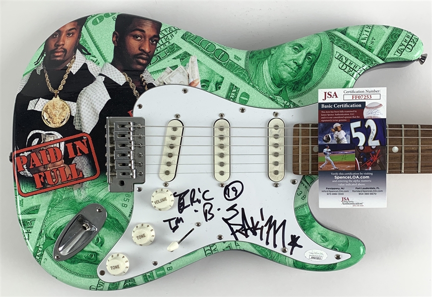 Paid in Full: Eric B. & Rakim Dual Signed Electric Guitar with Custom Artwork (JSA COA)