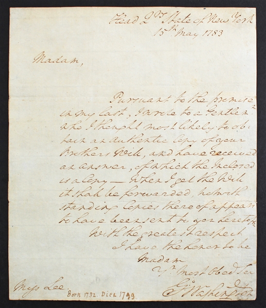 President George Washington Incredible Handwritten & Signed Letter (Beckett/BAS LOA)