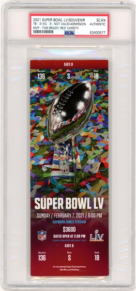 2021 Super Bowl LV RARE Souvenir Physical Game Ticket (PSA/DNA Encapsulated)