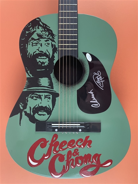 Cheech & Chong Dual Signed Acoustic Guitar with Custom Painted Artwork (JSA COA)