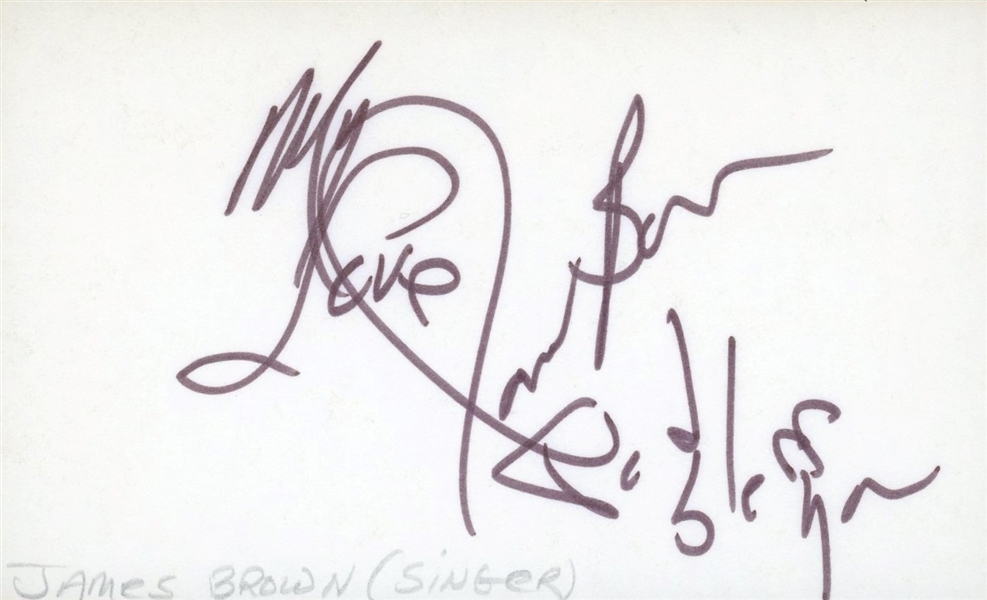 James Brown Signed 3" x 5" Index Card (Beckett/BAS Guaranteed)