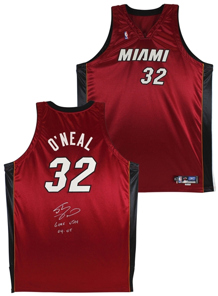 Shaquille ONeal Game Worn & Signed Miami Heat Alternate Game Jersey - Sourced Direct from Shaq! (Shaq LOA, Beckett/BAS & Sports Investors LOA)