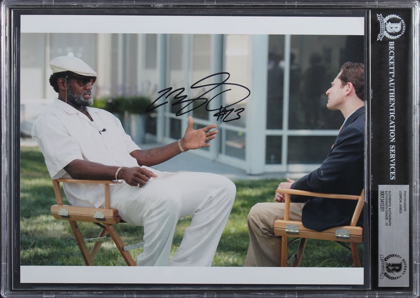 LeBron James Signed 8" x 10" Color Photo from Nike Commercial Set with Beckett/BAS Graded GEM MINT 10 Autograph