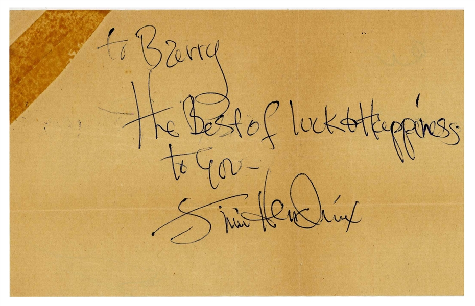 Jimi Hendrix 1967 Autographed Handwritten Note (UK) (Tracks COA) 