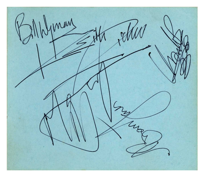 The Rolling Stones Vintage Fully Group Signed Autograph Album Page Obtained By Mick Ronson (5 Sigs) (UK) (Tracks COA) 