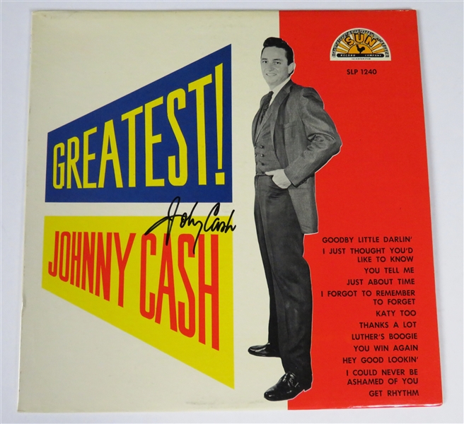 Johnny Cash Signed "Greatest!" Vinyl LP Album Cover (Beckett/BAS LOA & JSA LOA)
