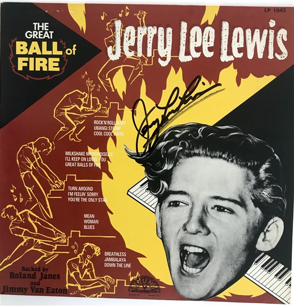 Jerry Lee Lewis Signed “The Great Ball of Fire” Record Album (Beckett/BAS Guaranteed) 