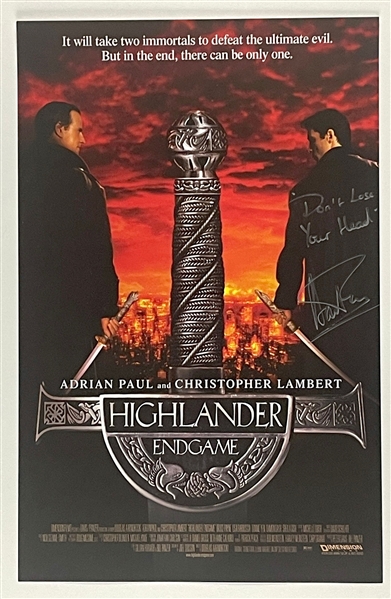 “Highlander: Endgame” Adrian Paul Signed 11” x 17” Mini Poster (Beckett/BAS Guaranteed) 