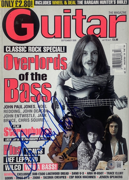 John Paul Jones & John Entwistle Signed 1999 Guitar Magazine (BAS LOA) (Steve Grad Autograph Collection) 