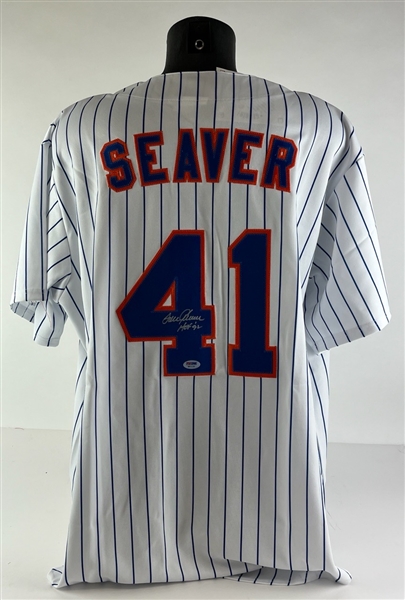 Tom Seaver Signed & "HOF 92" Inscribed New York Mets Jersey (PSA/DNA)