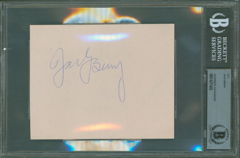 Jack Benny Signed 4.5" x 5.5" Album Page (Beckett/BAS Encapsulated)
