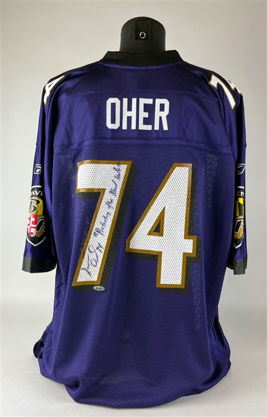Michael Oher Signed & Inscribed Baltimore Ravens Jersey (TriStar)