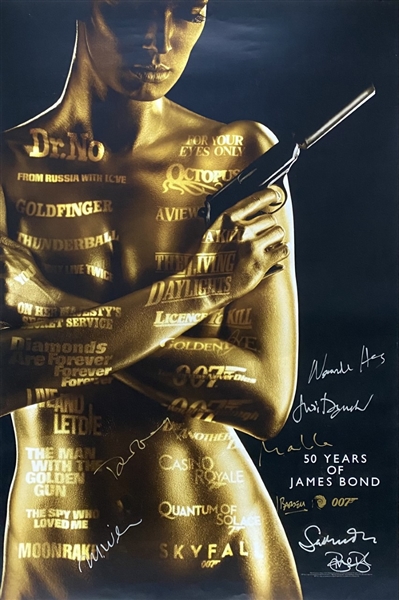  “Skyfall” Cast Signed 50th Anniversary James Bond Poster, 8 Sigs including Craig, Dench, Bardem and more! (Beckett/BAS Guaranteed)