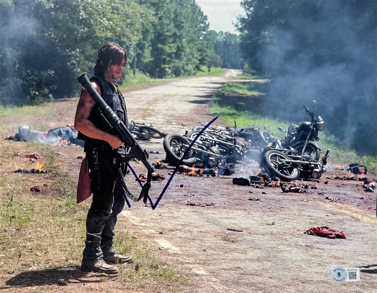 The Walking Dead: Norman Reedus Signed 11" x 14" Photo (Beckett/BAS)