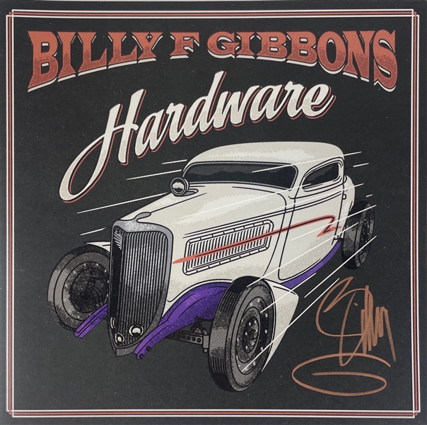Billy Gibbons Signed "Hardware" LP Cover (JSA COA)