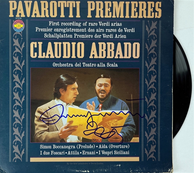 Luciano Pavarotti Signed "Pavarotti Premieres" Album Cover w/ Vinyl (REAL LOA)