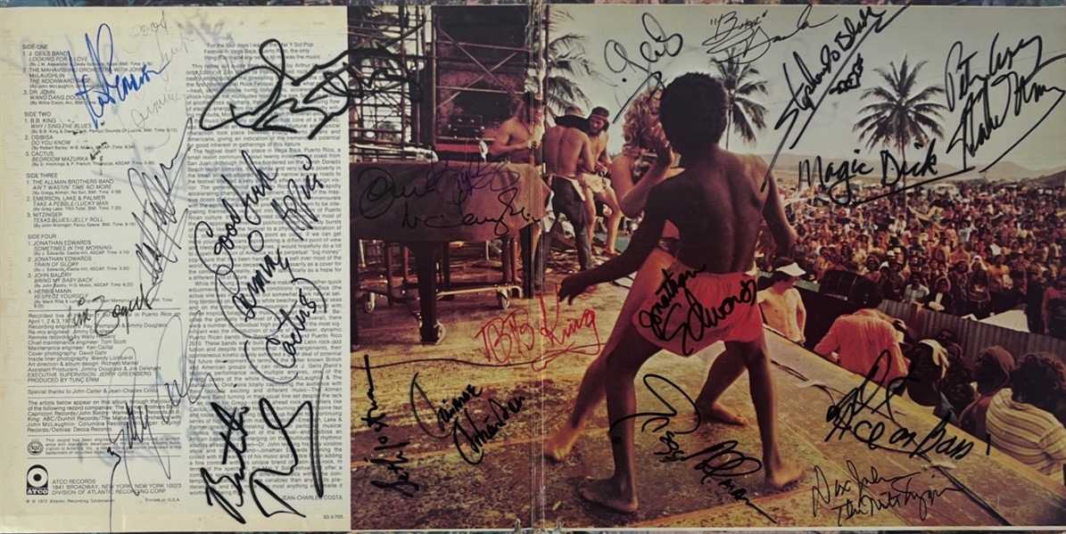Mar Y Sol Festival LP W/ Signatures from BB King, Allman Brothers, and More! (REAL LOA)