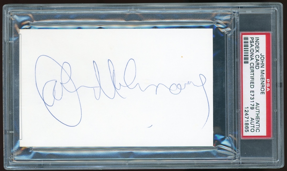 John McEnroe Signed 3" x 5" Index Card (PSA/DNA Encapsulated) 