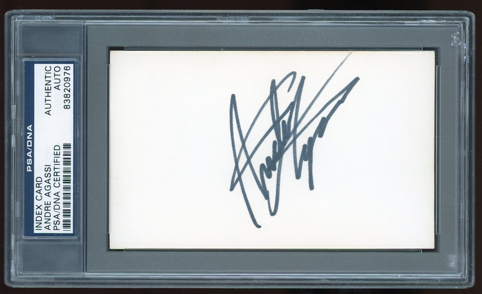 Andre Agassi Signed 3" x 5" Index Card (PSA/DNA Encapsulated)