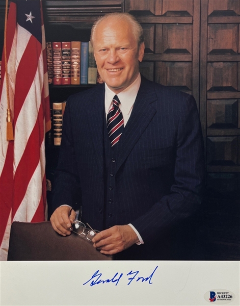 Gerald Ford Signed 8" x 10" Photo (Beckett/BAS Sticker Only)