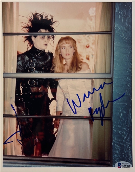 Edward Scissorhands: Winona Ryder & Johnny Depp Signed 8" x 10" Photo (Beckett/BAS LOA)