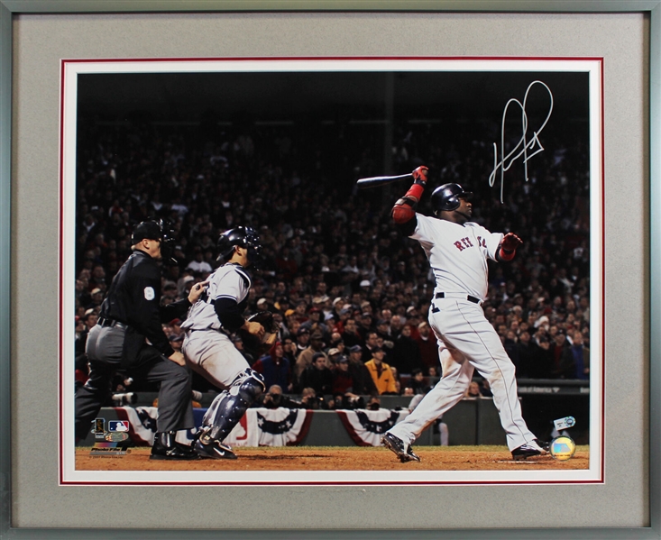 David Ortiz Signed & Framed 16" x 20" Color Photo (MLB Authentication)