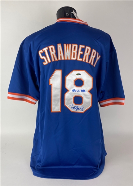 Darryl Strawberry Signed & Inscribed New York Mets Jersey (TriStar Holo)