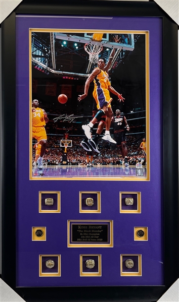 Kobe Bryant Signed 16" x 20" Color Photo in Custom Framed Display (PSA/DNA COA)