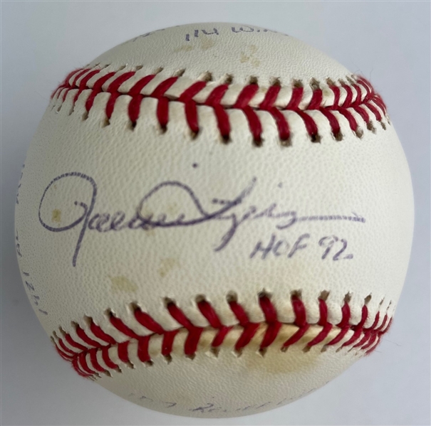 Limited Edition Rollie Fingers Signed & Heavily Inscribed STAT OML Baseball (Third Party Guaranteed)