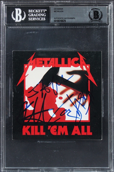 Metallica Group Signed "Kill em All" CD Booklet (Newsted Era Lineup)(Beckett/BAS Encapsulated)