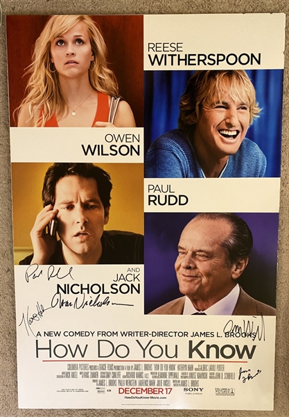 “How Do You Know” Jack Nicholson Cast Signed Poster (Third Party Guarantee)