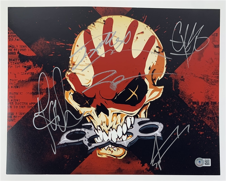 Five Finger Death Punch: Group Signed 11" x 14" Photo (Beckett/BAS LOA)(Steve Grad Autograph Collection)