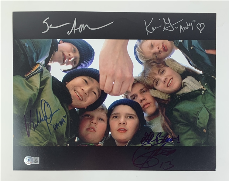 The Goonies: Cast Signed 11" x 14" Photo (4 Sigs)(Beckett/BAS LOA)(Steve Grad Autograph Collection)