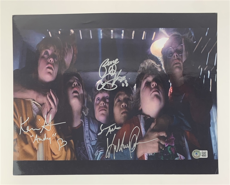 The Goonies: Cast Signed 11" x 14" Photo (4 Sigs)(Beckett/BAS LOA)(Steve Grad Autograph Collection)