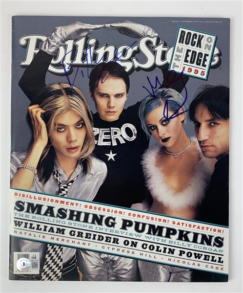 Smashing Pumpkins Group Signed 1995 Rolling Stone Magazine (Beckett/BAS LOA) (Steve Grad Autograph Collection)