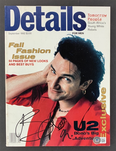 Bono Signed 1992 Details Magazine (Beckett/BAS LOA)(Steve Grad Autograph Collection)