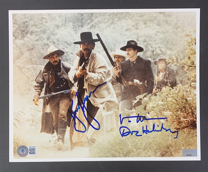 Tombstone: Val Kilmer & Kurt Russell Signed 8" x 10" Photo (Beckett/BAS LOA)(Steve Grad Autograph Collection)